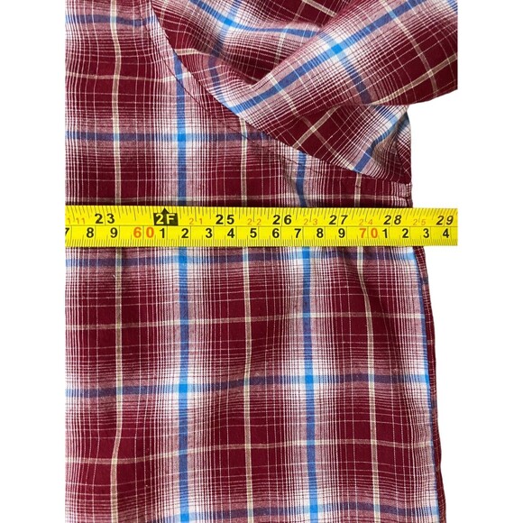 Wrangler Western Red Plaid Pearl Snap Cowboy Shirt Short Sleeve Mens Size 2XL - Picture 5 of 12
